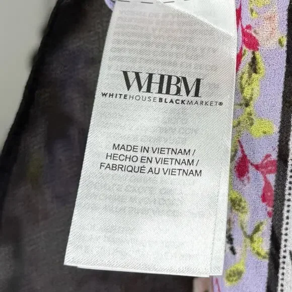 White House Black Market Women L Top Floral Cottagecore Ruffle Garden Fairy Work - Picture 9 of 10